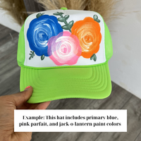 Personalize Your Own Floral Hat Neon Green