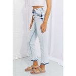 Camille Acid Wash Crop Straight Jeans:The Rustic Buffalo Boutique