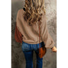 Contrast Round Neck Dropped Shoulder Sweater:The Rustic Buffalo Boutique