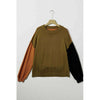 Contrast Round Neck Dropped Shoulder Sweater:The Rustic Buffalo Boutique