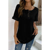Cuffed Sleeve Henley Top:The Rustic Buffalo Boutique