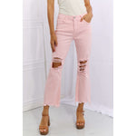 Distressed Ankle Flare Jeans:The Rustic Buffalo Boutique