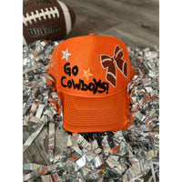 Go Cowboys Hand Painted Hat:The Rustic Buffalo Boutique