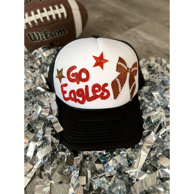 Go Eagles Hand-Painted Hat:The Rustic Buffalo Boutique