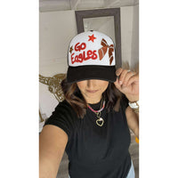 Go Eagles Hand-Painted Hat:The Rustic Buffalo Boutique