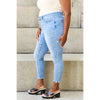 Judy Blue Full Size Button Fly Raw Hem Jeans:The Rustic Buffalo Boutique