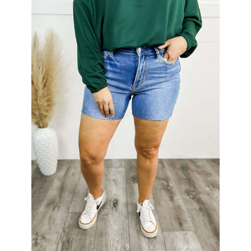 Judy Blue High Waist Slim Denim Shorts:The Rustic Buffalo Boutique