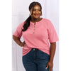 Made For You Button Down Waffle Top in Coral:The Rustic Buffalo Boutique