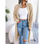 Open Front Dropped Shoulder Cardigan:The Rustic Buffalo Boutique