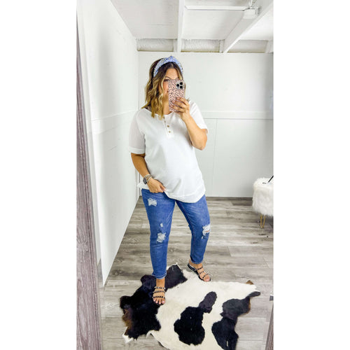Oversized Henley:The Rustic Buffalo Boutique