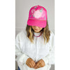 Pink with Pink Floral Trucker Hat:The Rustic Buffalo Boutique