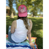 Pink with Pink Floral Trucker Hat:The Rustic Buffalo Boutique