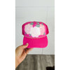 Pink with White Floral Trucker Hat:The Rustic Buffalo Boutique