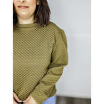 Quilted Long Sleeve Sweatshirt:The Rustic Buffalo Boutique