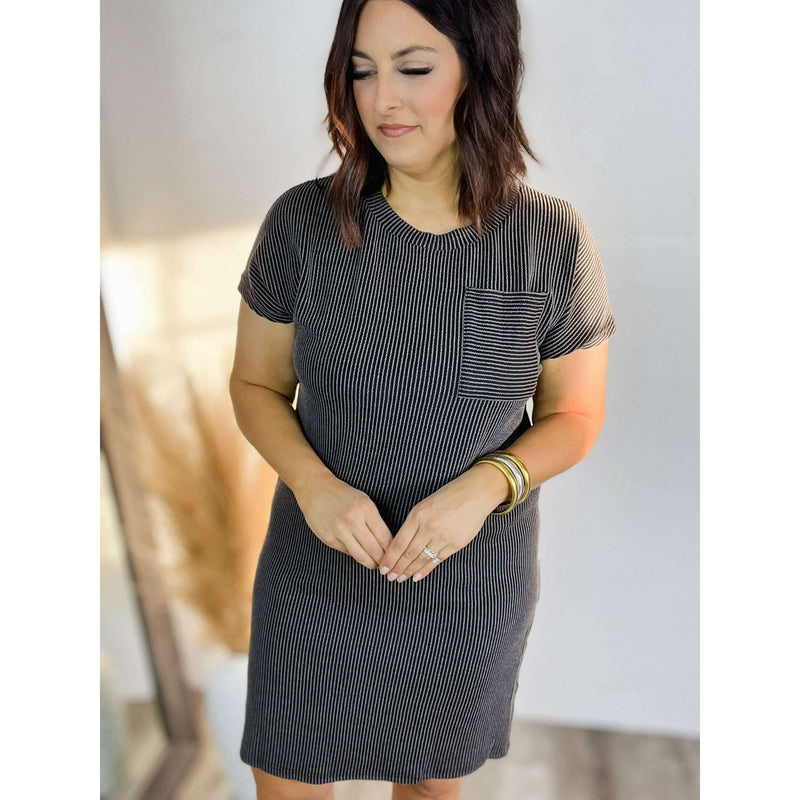 Ribbed T-Shirt Dress:The Rustic Buffalo Boutique