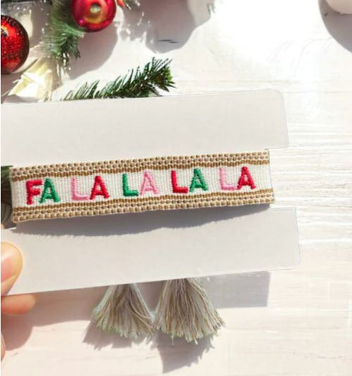 Holiday Embroidered Tassel Bracelets