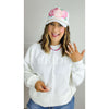 White with Pink Floral Trucker Hat:The Rustic Buffalo Boutique