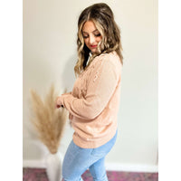 Fringe Detail Ribbed Trim Sweater:The Rustic Buffalo Boutique