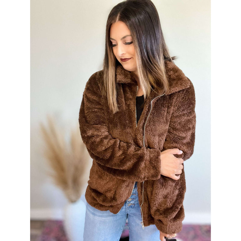 Teddy Jacket with Pockets:The Rustic Buffalo Boutique