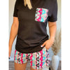 Aztec Pocketed Tee and Shorts Set:The Rustic Buffalo Boutique