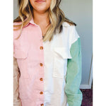 Color Block Button Front Shirt with Pockets:The Rustic Buffalo Boutique