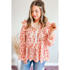 Floral Ruffled Blouse:The Rustic Buffalo Boutique