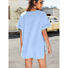 High-Low Side Slit V-Neck Tee:The Rustic Buffalo Boutique