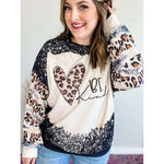 Mixed Print Drop Shoulder Sweatshirt:The Rustic Buffalo Boutique