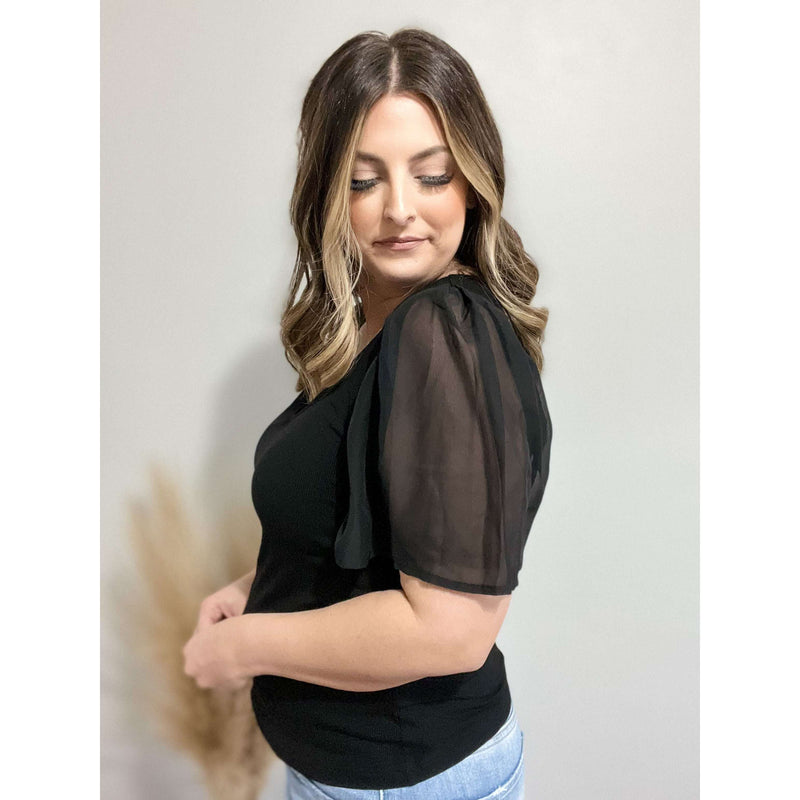 Puff Sleeve Top:The Rustic Buffalo Boutique