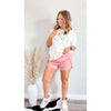 Rose High Waist Solid Short:The Rustic Buffalo Boutique