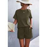 Ruffle Hem Top and Shorts Set with Pockets:The Rustic Buffalo Boutique