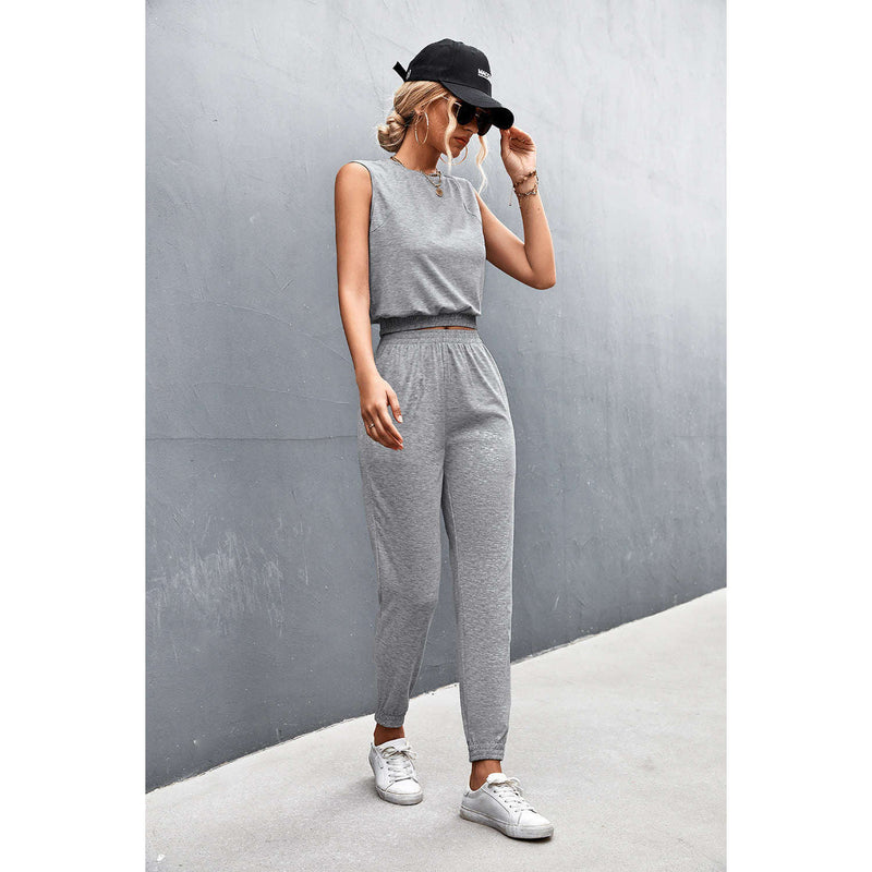 Sleeveless Top and Joggers Set:The Rustic Buffalo Boutique