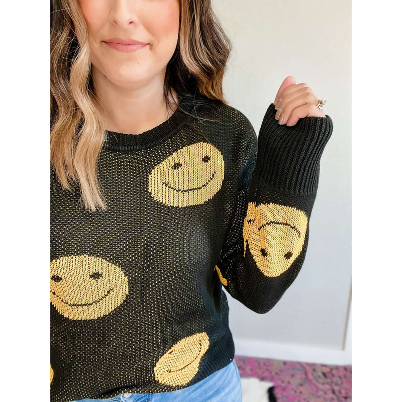 Smiley Sweater:The Rustic Buffalo Boutique