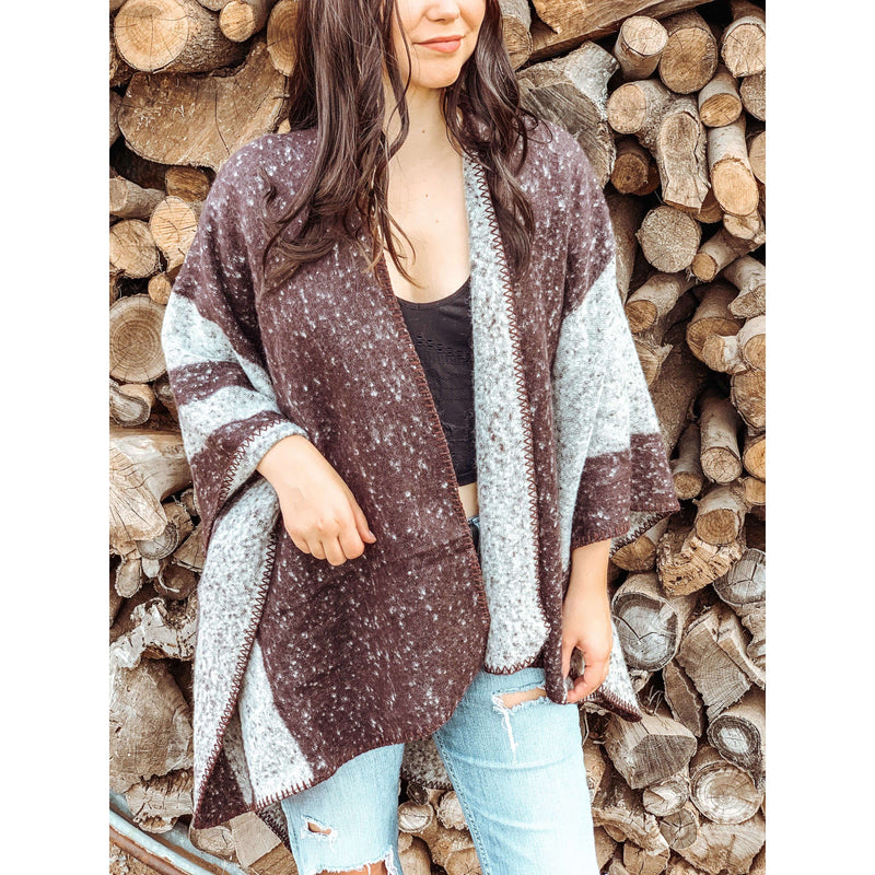 Stay Classy Brown Poncho:The Rustic Buffalo Boutique