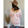 Striped Dropped Shoulder Longline Top:The Rustic Buffalo Boutique