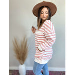 Striped Dropped Shoulder Longline Top:The Rustic Buffalo Boutique