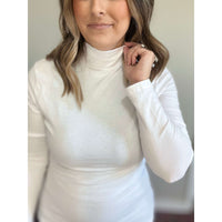 White Long Sleeve Turtleneck:The Rustic Buffalo Boutique