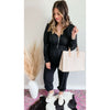 Zip Up Elastic Waist Hooded Jogger Jumpsuit:The Rustic Buffalo Boutique
