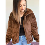Zip Up Teddy Jacket with Pockets:The Rustic Buffalo Boutique